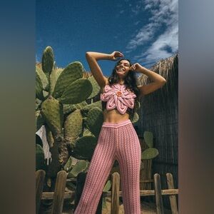 Striped knitted pants